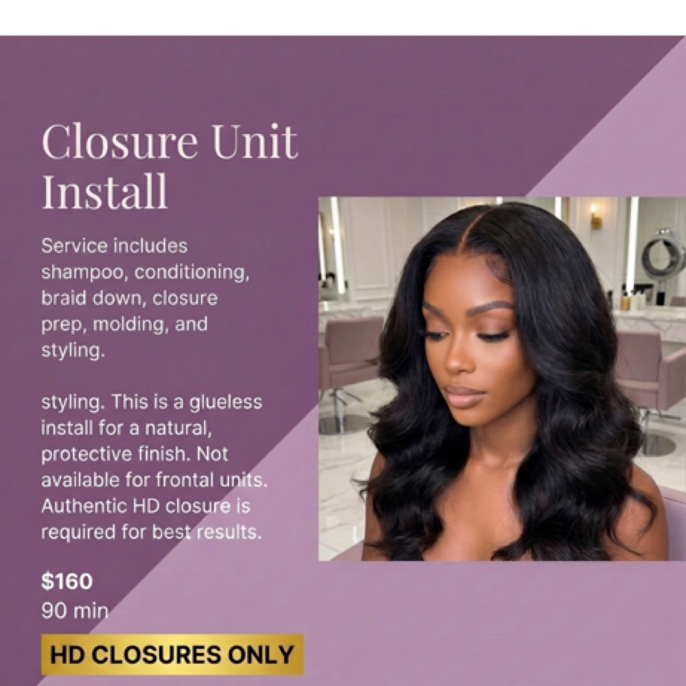 Closure Unit Install/ No glue at Hair by J’Rena’ in Lawrenceville, GA