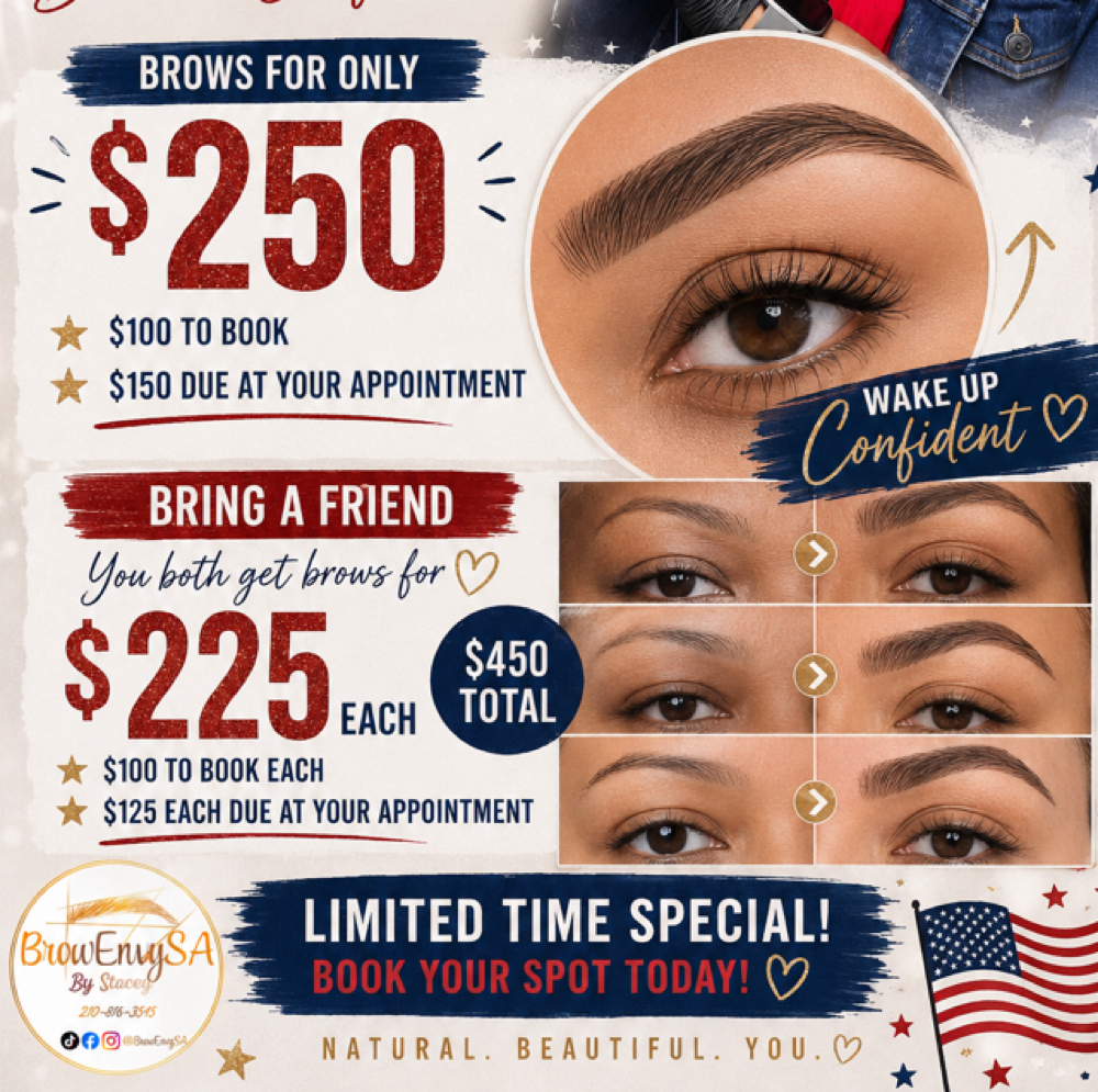 🇺🇸USA $250 🇺🇸Microshaded Brows at BrowEnvySA in San Antonio, TX