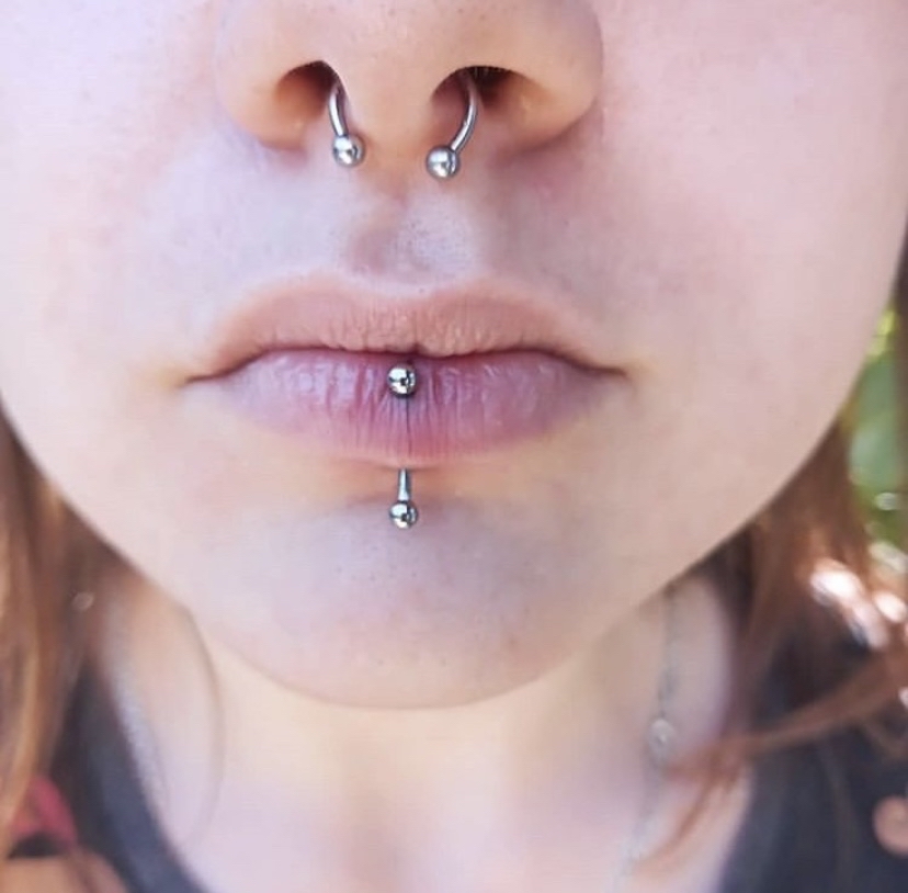 Vertical Labret Piercing