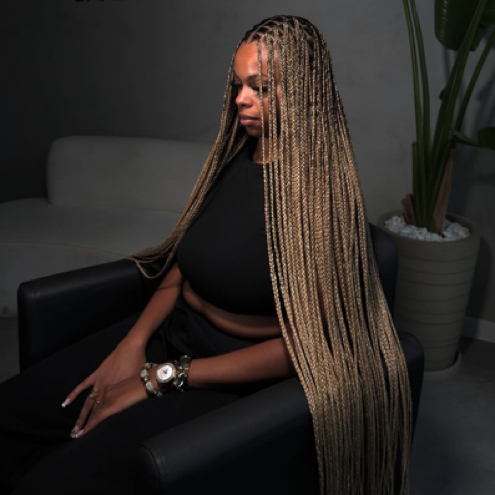 Medium Knotless Braids at Apple Hair Braiding in New Haven, CT