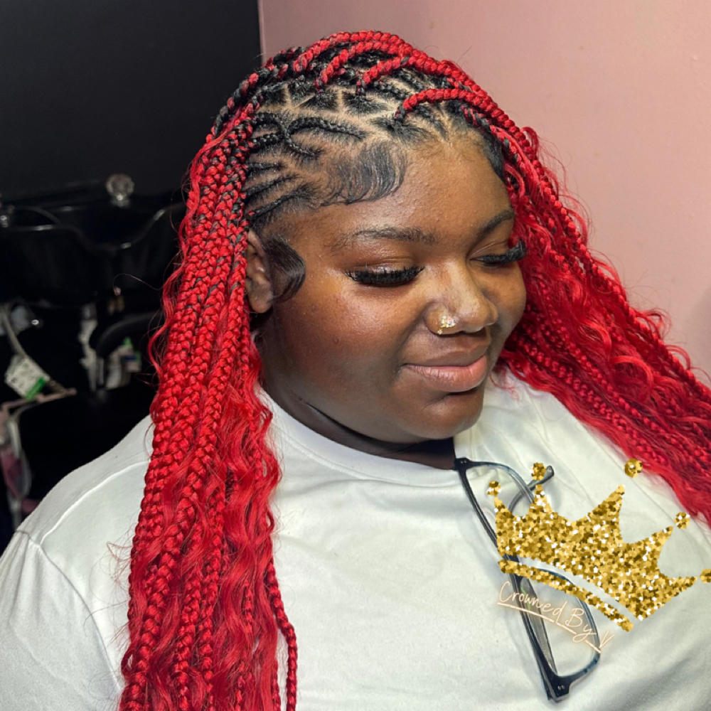 Fulani Flip-Over Knotless at Crowned By V in Chesapeake, VA