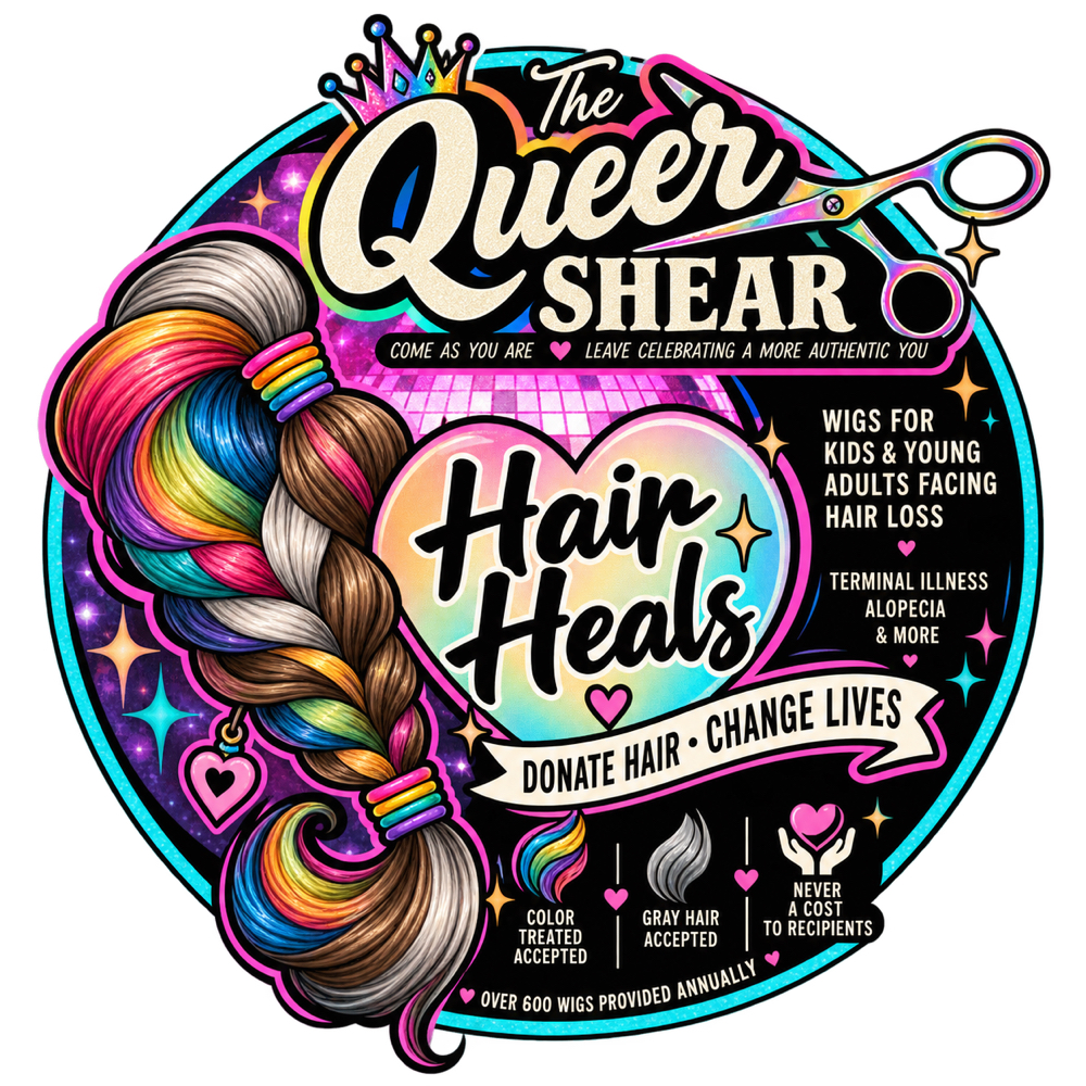 NONPROFIT Hair donation Cut at The Queer Shear in Toledo, OH