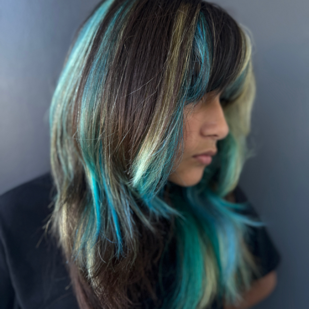 Color Block/ Calico Hair/ Split Dye at Trisdoeshair in Corpus Christi, TX