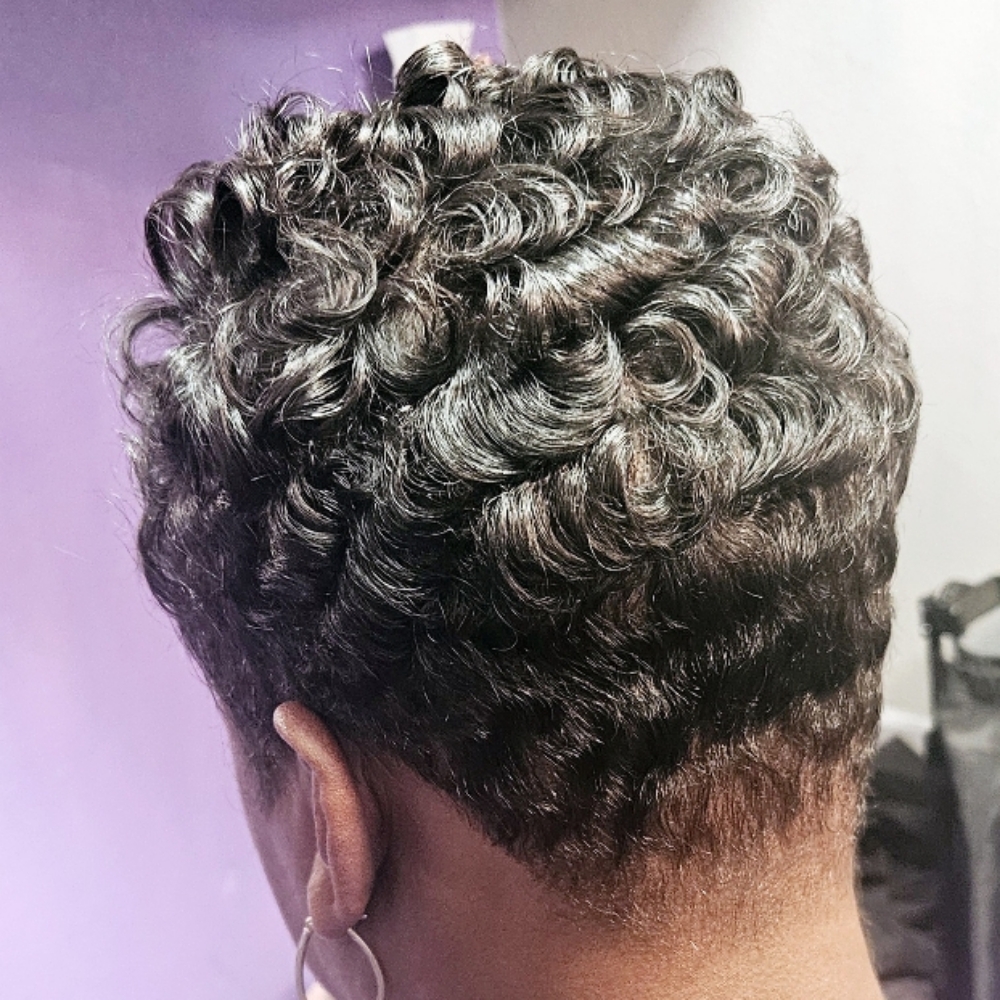Custom Pixie Cut And Curl at Salon Iso weaves in District Heights, MD