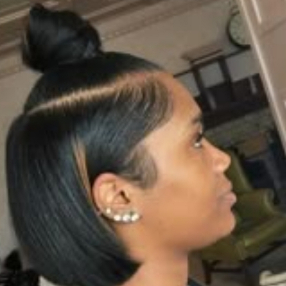 Relaxer + Trim + Blowout & Style at Dreamcuts and Styles Hair Salon in Fulshear, TX