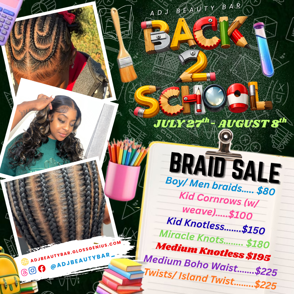 Back 2 SCHOOL SPECIAL 📚✏️ at A Daye’s Journei Beauty Bar in DeSoto, TX