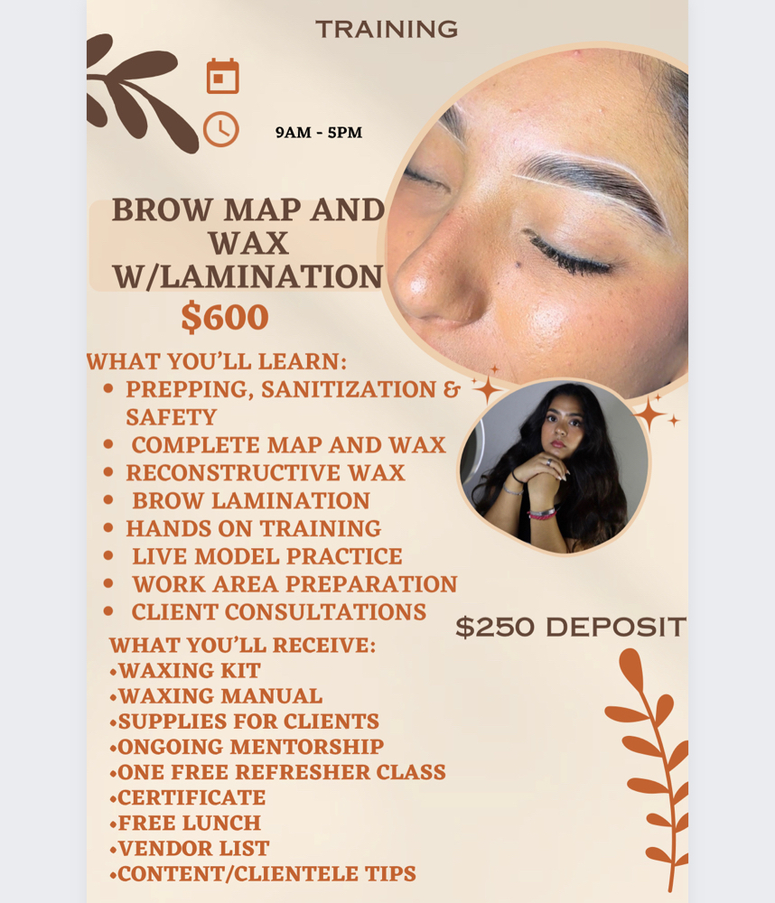 Brow Map And Wax W/Lami Training