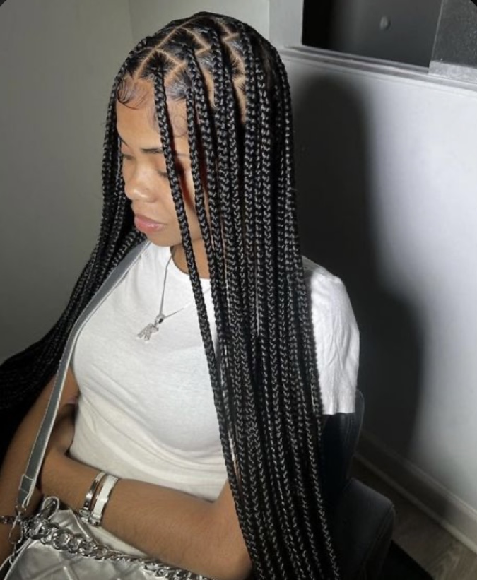 Medium Knotless Braids at Myrathestylist in Philadelphia, PA