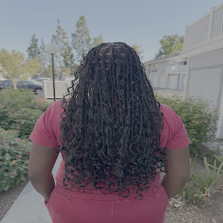 Smedium Knotless with Boho Curls at kailibraidshair