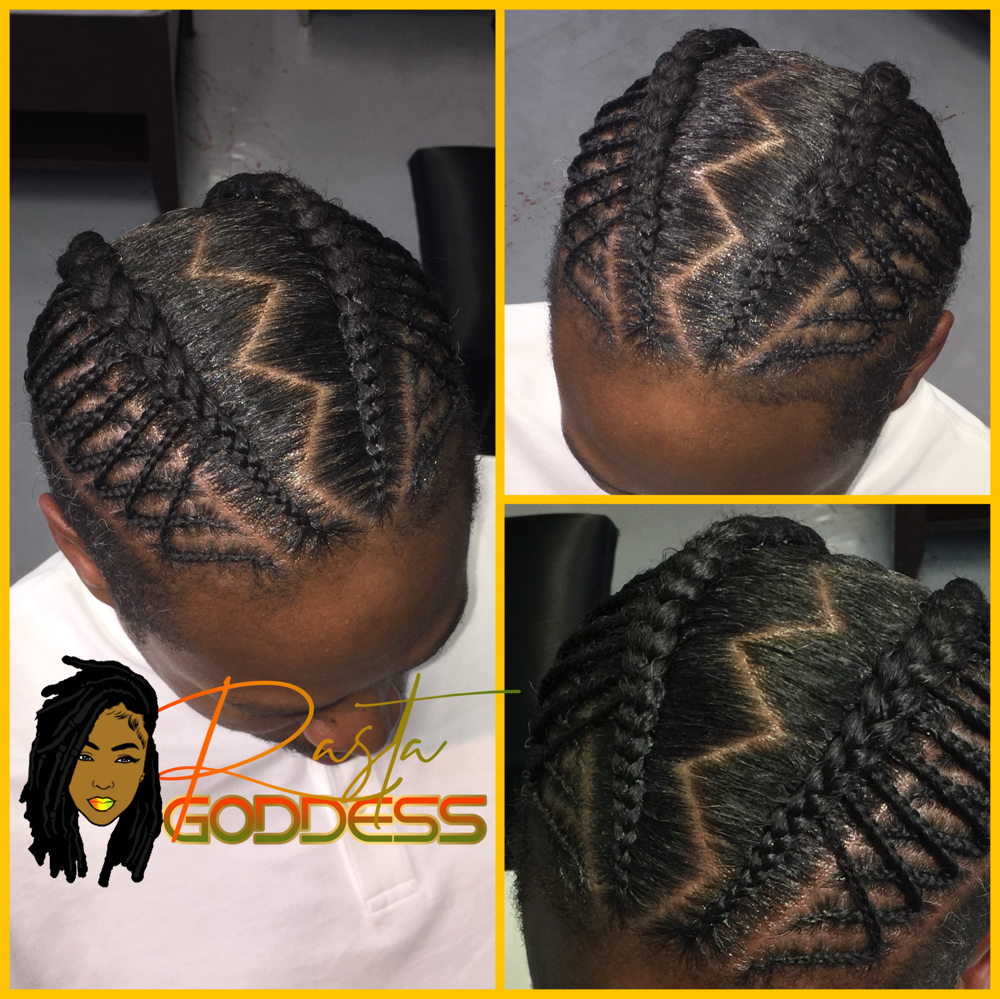 Scalp Braids Man Bun