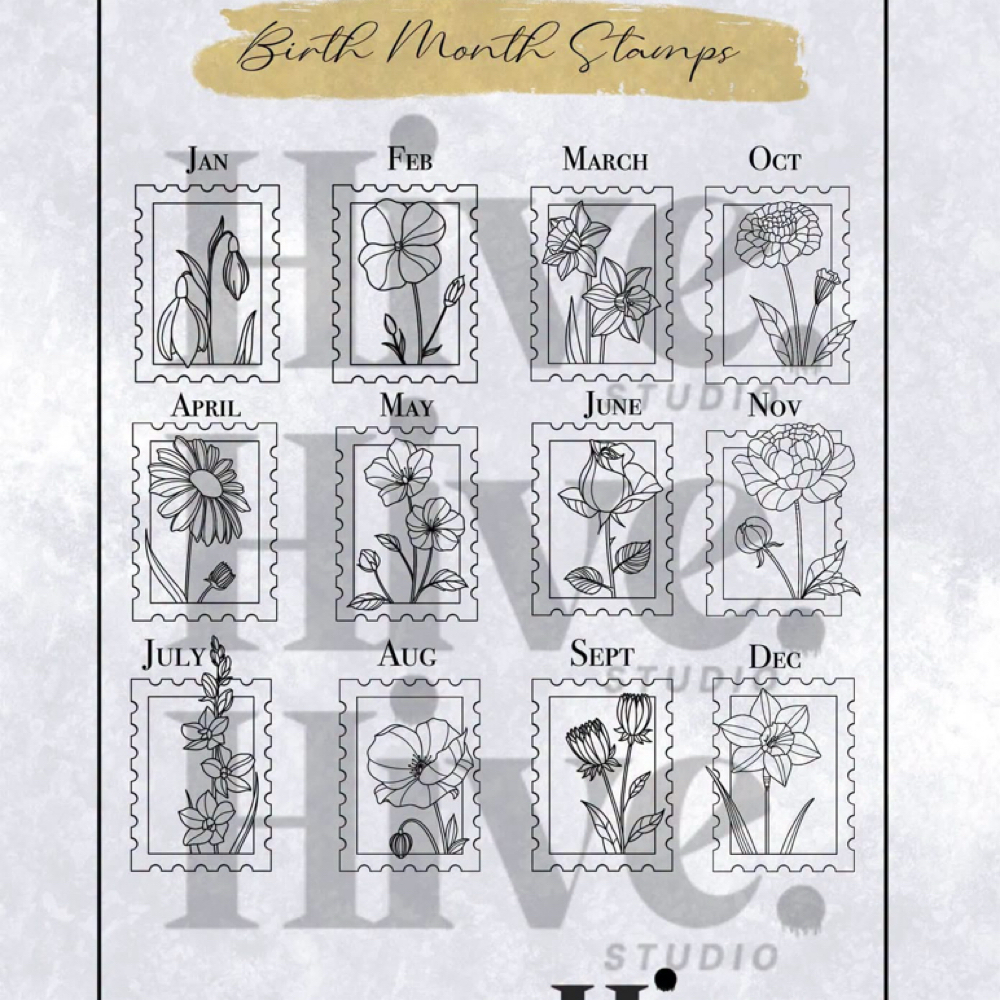 Birth Month Stamps at Hive Studio in Red Oak, IA