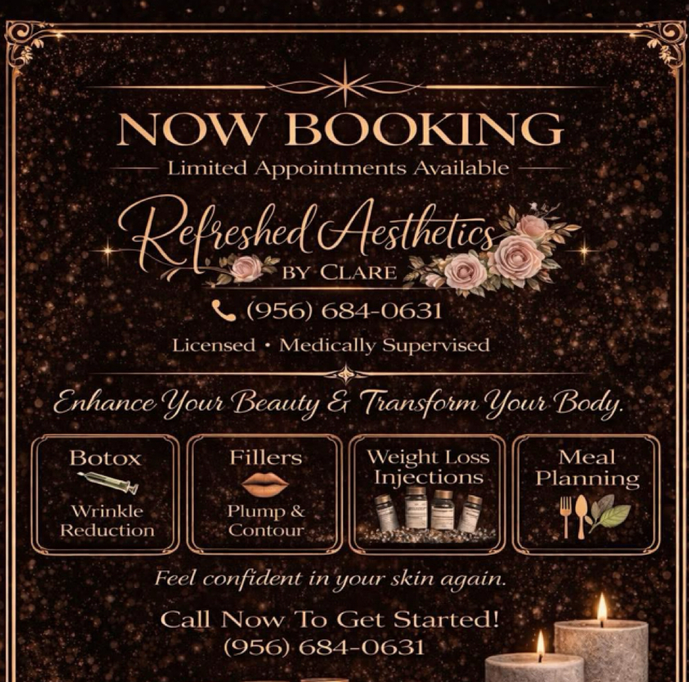 Travel Service at Refreshed Aesthetics by Clare in Mercedes, TX