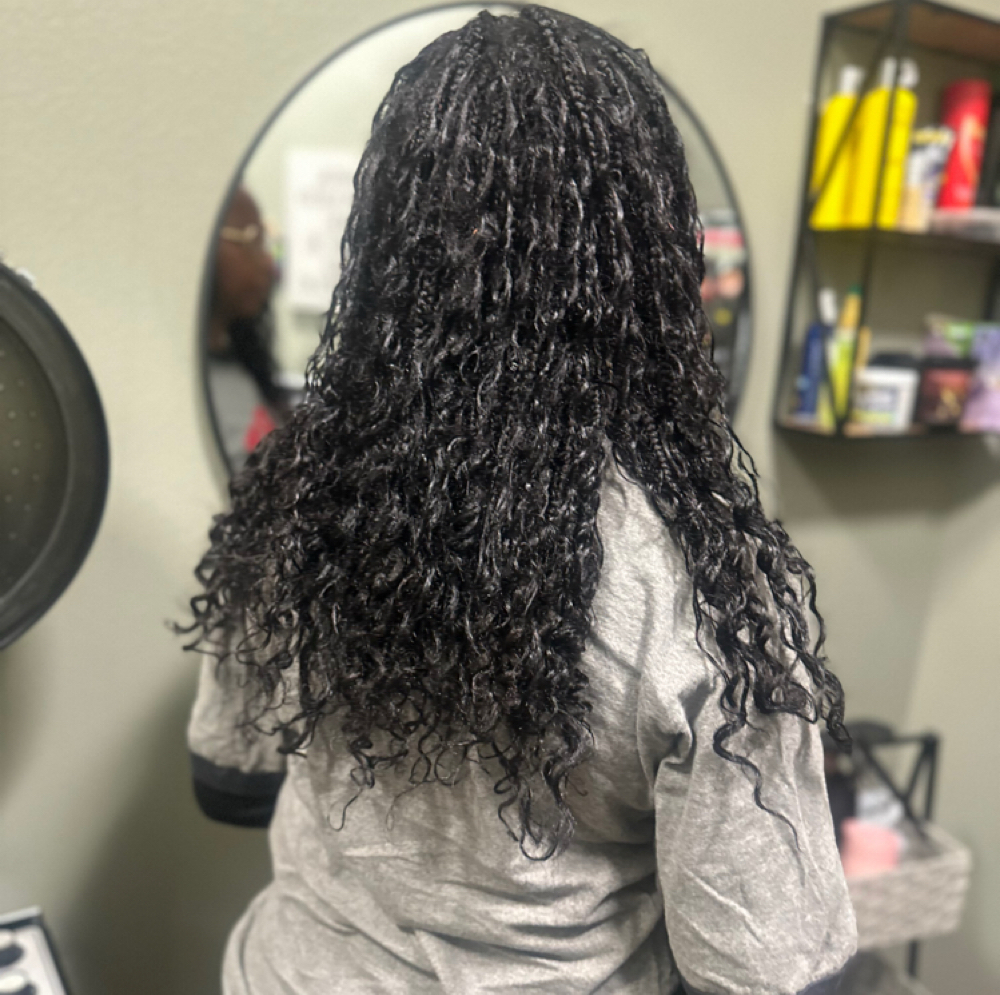 Boho Box Braids – Small (Mid-Back) at WestAfrican Beauty Junction Braids in Prosper, TX
