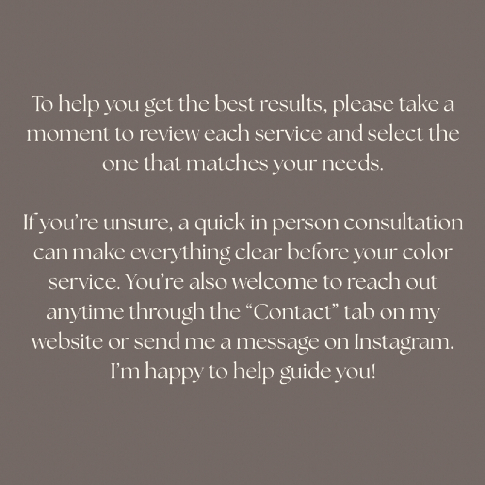 Service Selection Guide at Hair by Victoria in Knoxville, TN