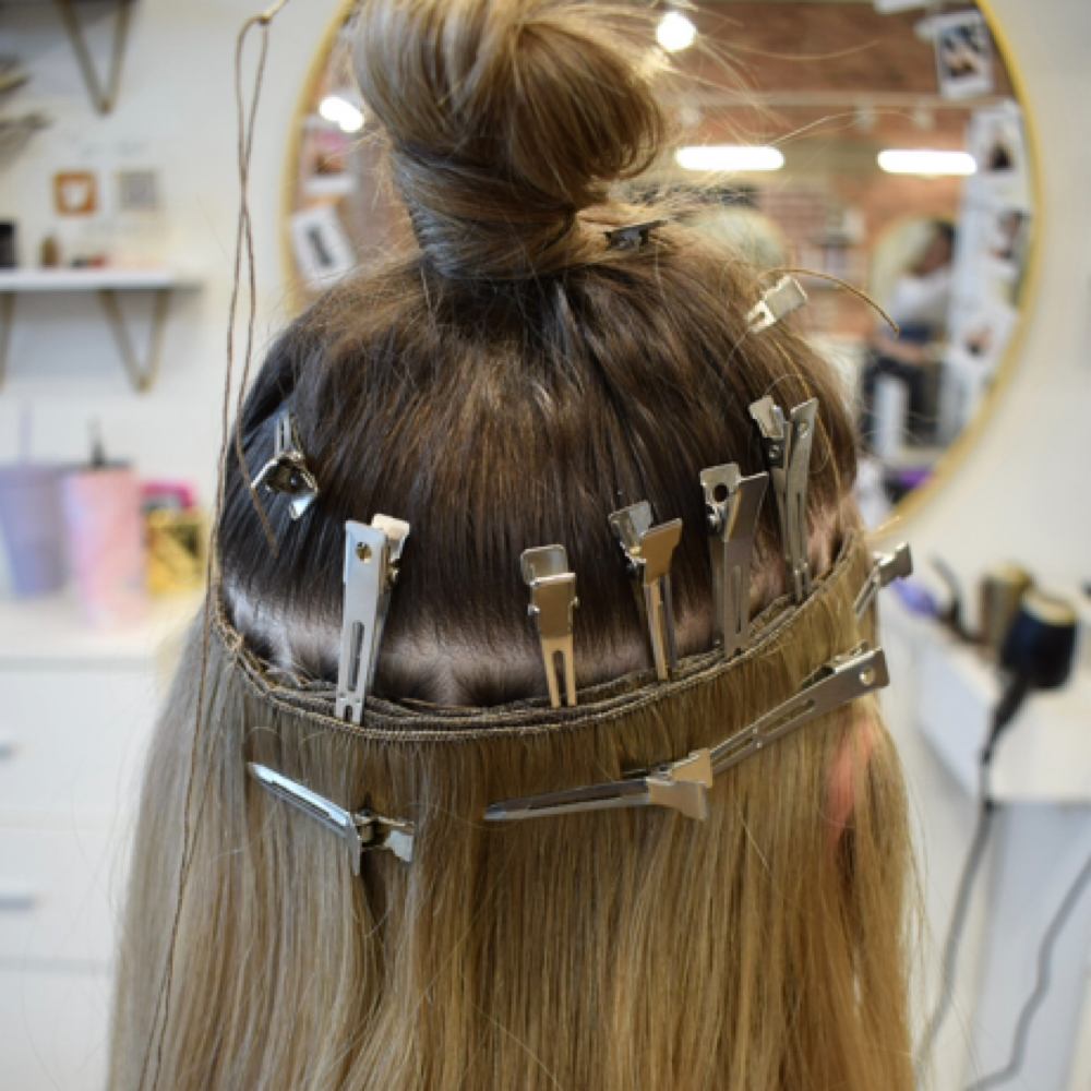 Handtied Extensions Sew-In at Hair by Tori K in Canton, GA