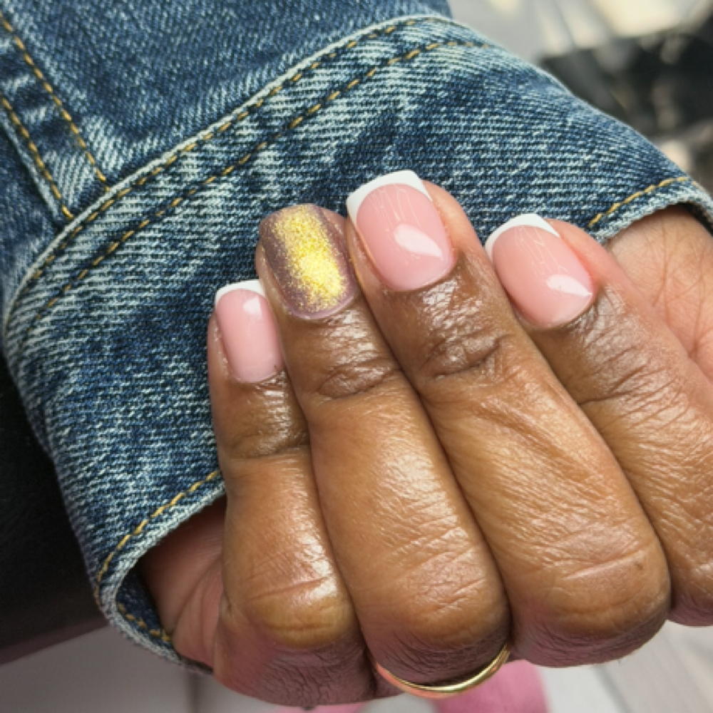 Rubber Base on natural nails at yoha_nailstech in Tampa, FL