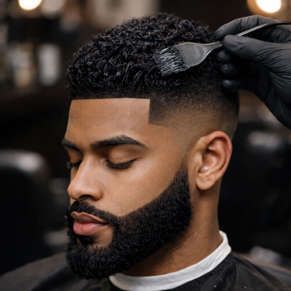 Hair Color Black/Dark Brown at Pretzel city barbershop in Freeport, IL