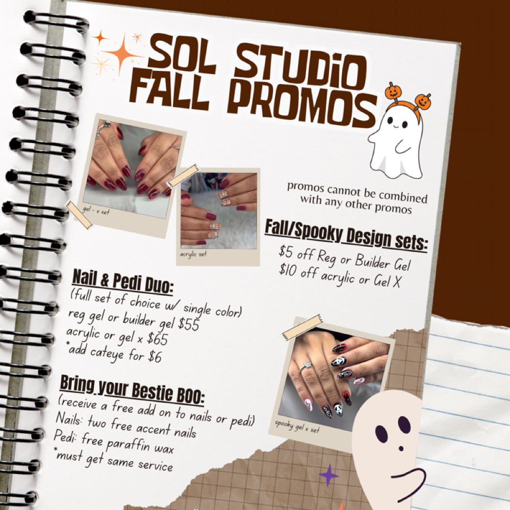 fall NAIL specials at Sol Studio in Mercedes, TX