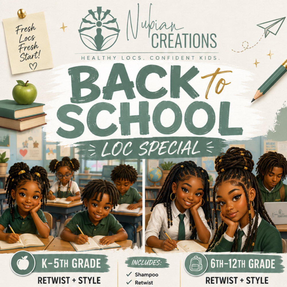 Back to school 🤍 at Nubian Creations LLC in Charlotte, NC