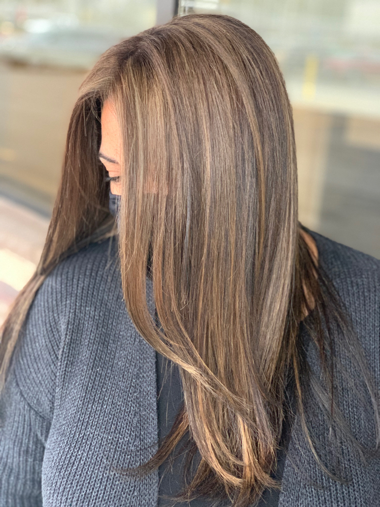 Base Color With Blow Dry