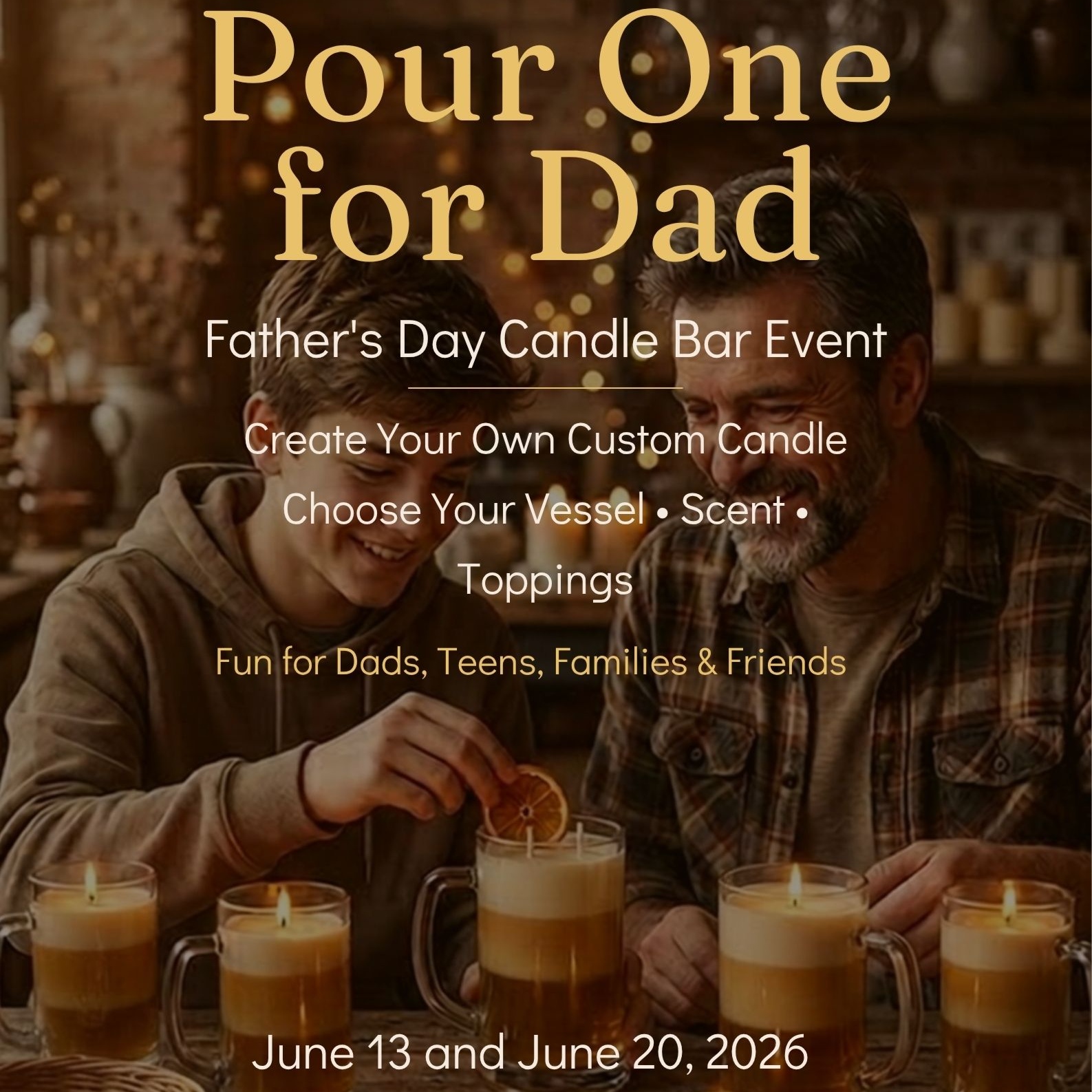 Pour One for Dad at Crystal Lake Creatives & Selenite Soul Spa in Wooster, OH