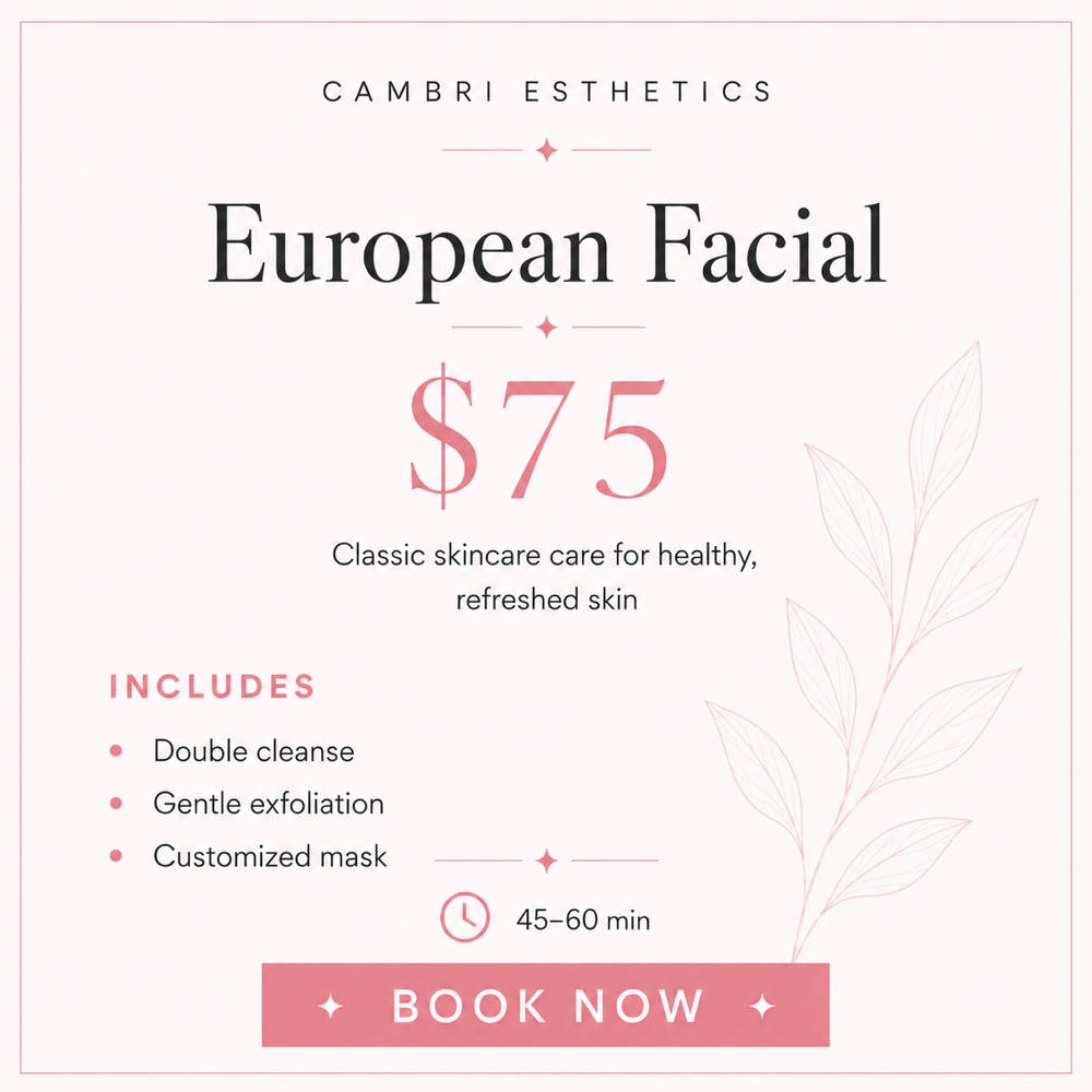 European Facial at Cambri Esthetics in Davenport, IA