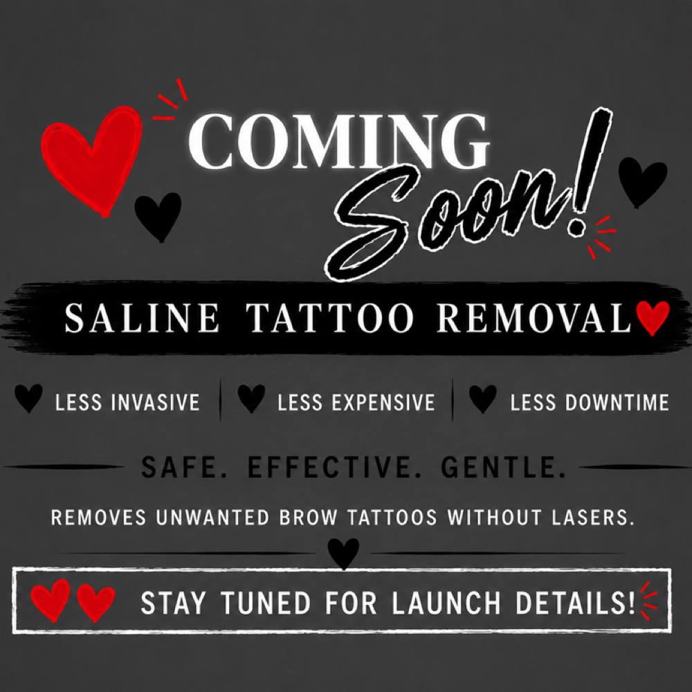 Saline Tattoo Removal at enhanced beauty & brows in Allentown, PA