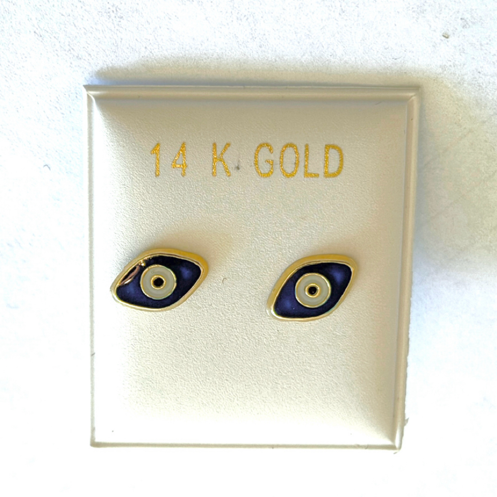 14K Blue Evil Eye Earings at Nude Skin Aesthetics in San Pedro, CA