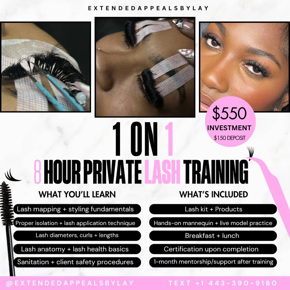 1on1 PRIVATE LASH TRAINING at Extendedappealsbylay in Baltimore, MD
