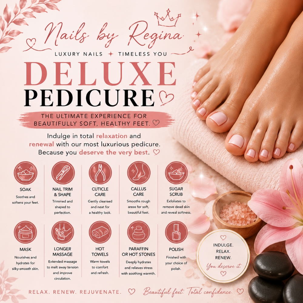Deluxe Pedicure at Regina's Hair & Nail Studio in Corning, CA