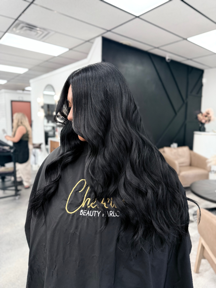 Styled to the lengths (extensions) at Strands By Lana in Odessa, TX