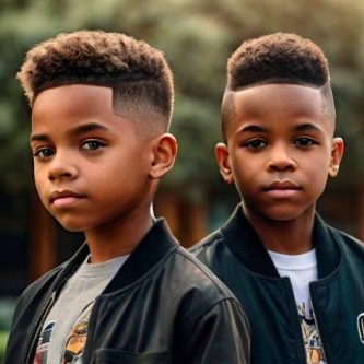 Two Kids Haircut at Pretzel city barbershop in Freeport, IL