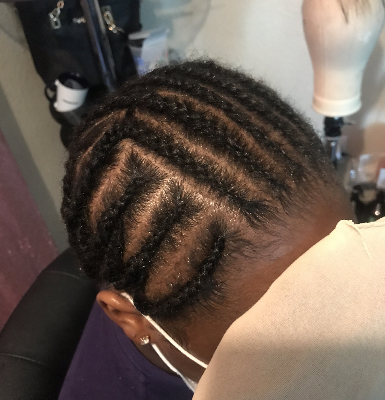 Braid Down With Oiled Scalp
