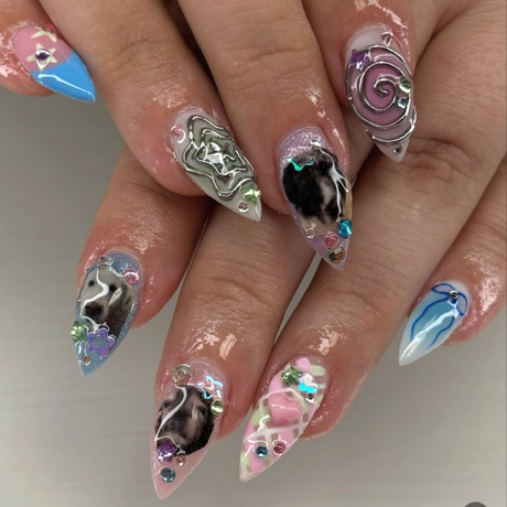Builder Gel Mani w/ Tier 4 Nail Art at NailsWithLuv in Spring Hill, FL