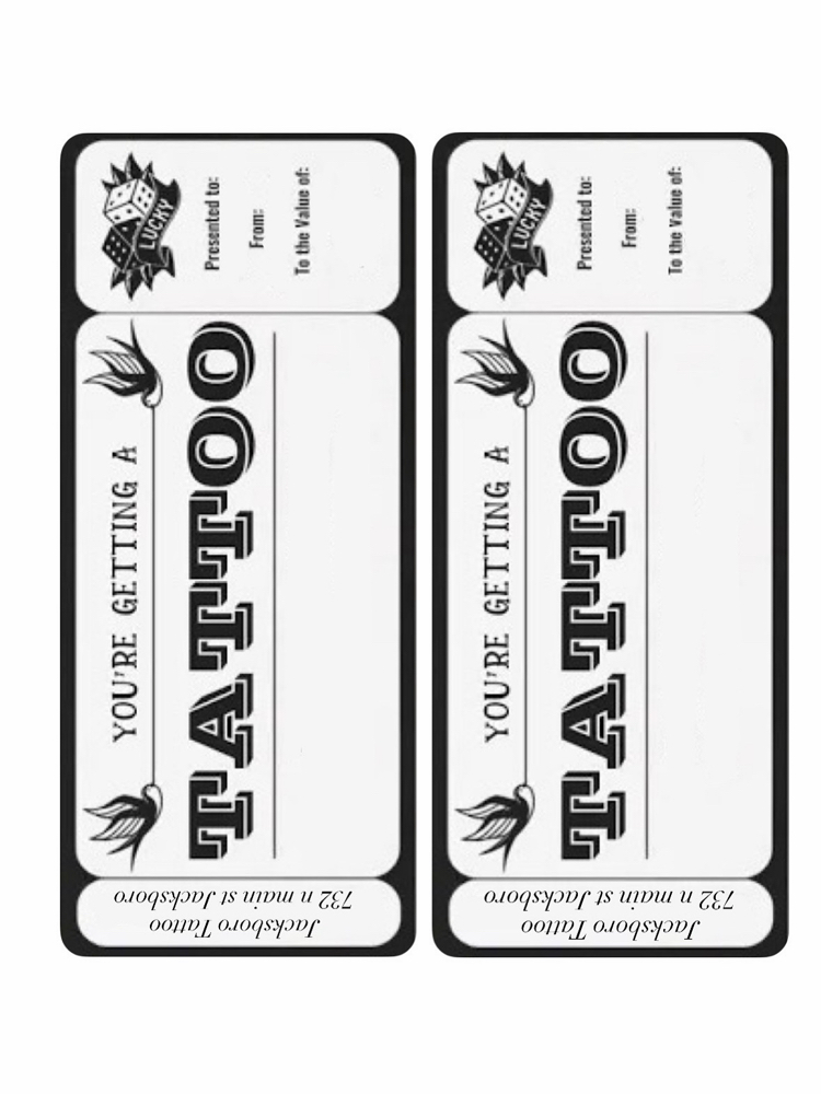 Tattoo Gift Card