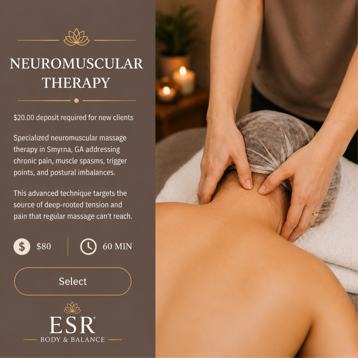 Neuromuscular Therapy at ESR Body & Balance in Smyrna, GA