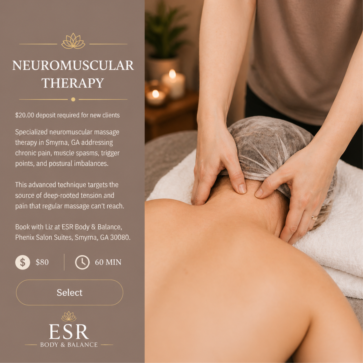 Neuromuscular Therapy at ESR Body & Balance in Smyrna, GA