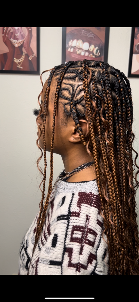 Side Part Design Boho Knotless