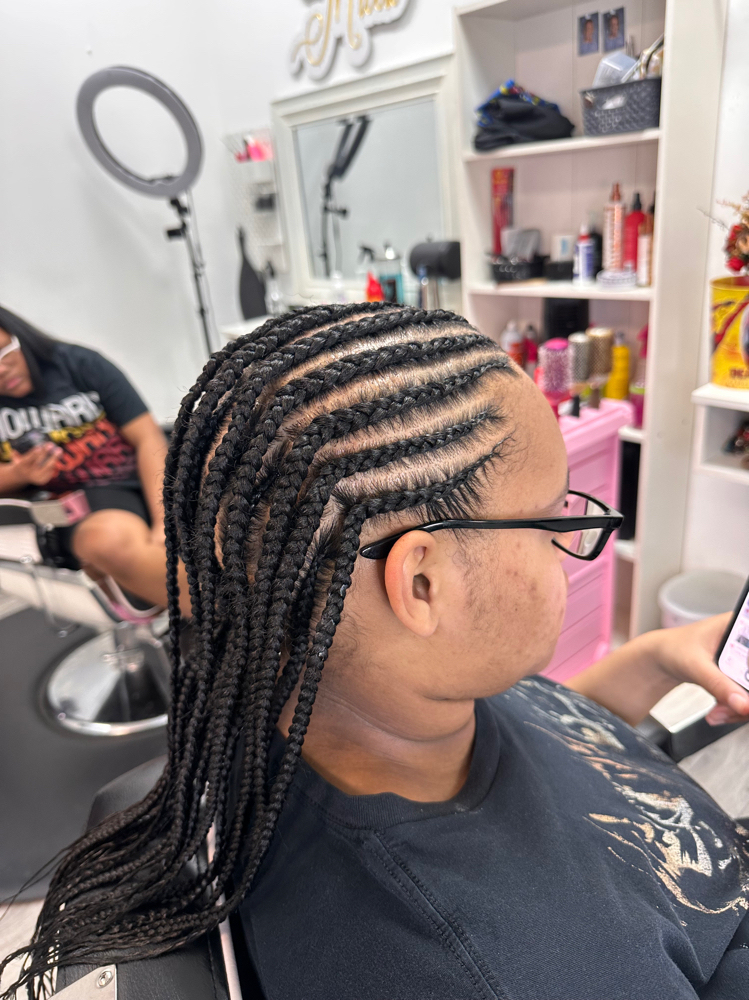 Medium Braids On Top/Box Braids OTB