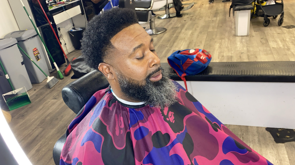 Mens Haircut With Face at Q The Barber in El Cajon, CA