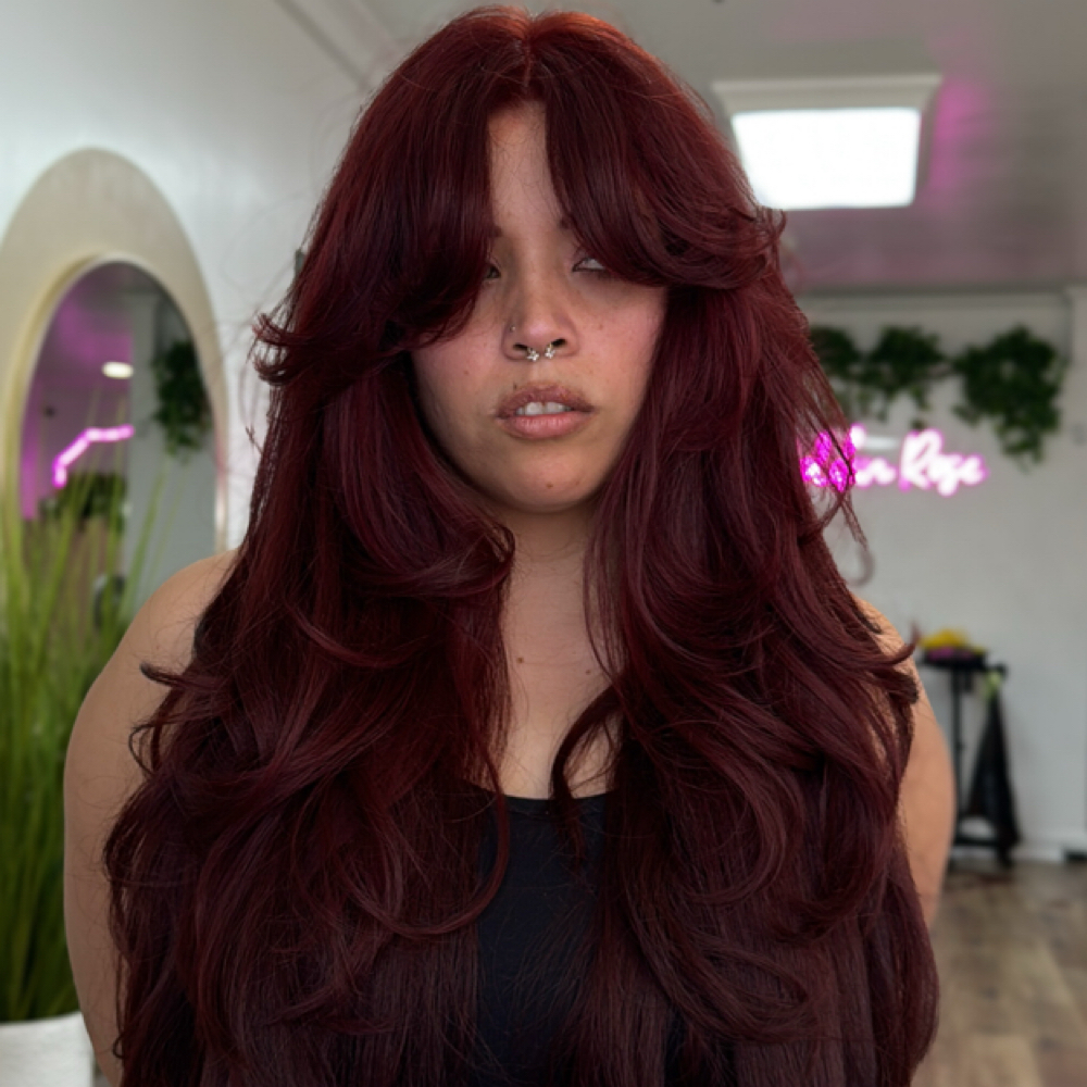 RED TRANSFORMATION at Regan Mae Beauty in Huntington Beach, CA