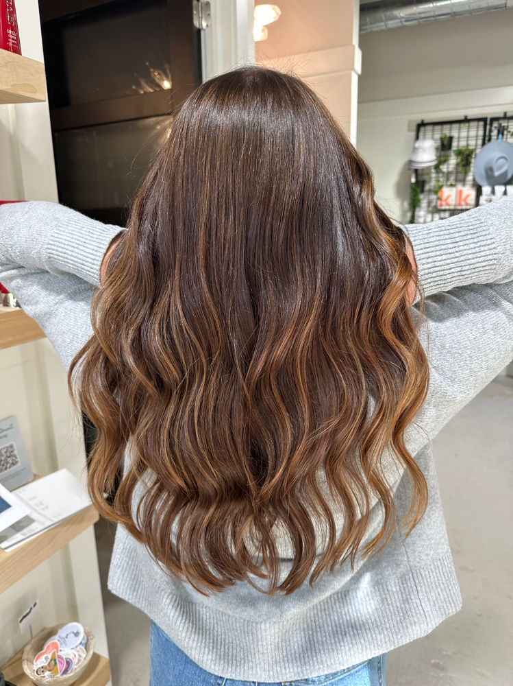 Partial Custom Blonding + Haircut at Ash & Thorn Hair Studio in Grass Lake, MI