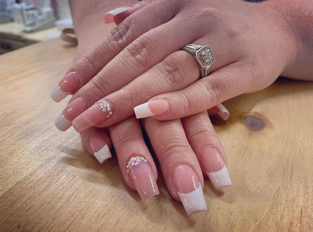 Acrylic Pink And White Full Set