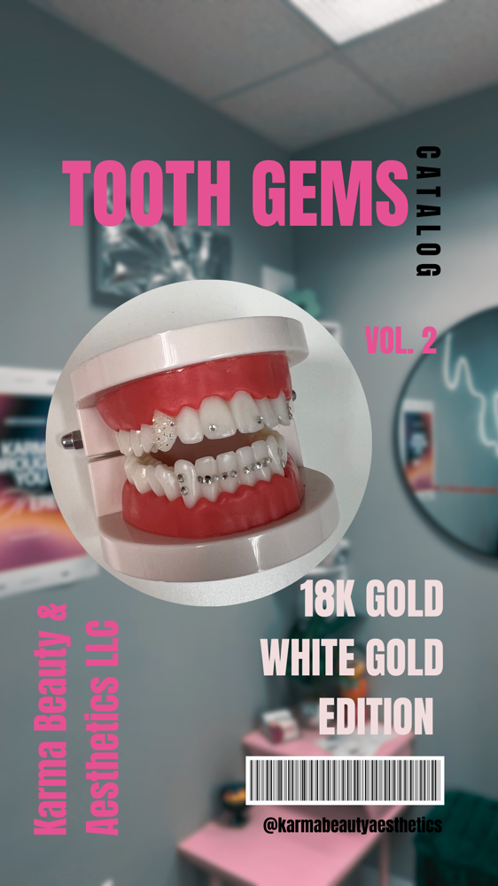 18K Gold Of White Gold Tooth Gem