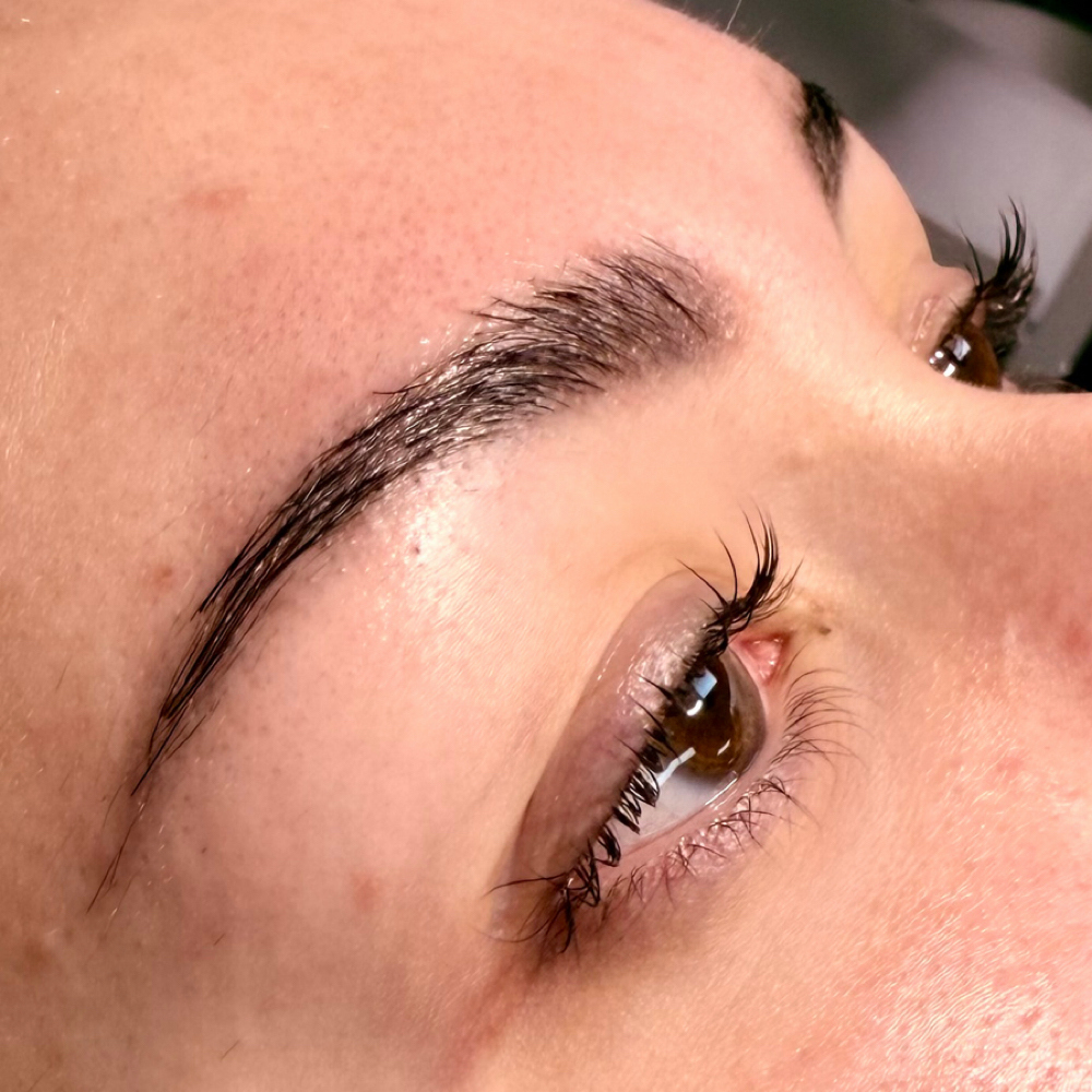 Brow lamination at Everglow Esthetics in Brevard, NC