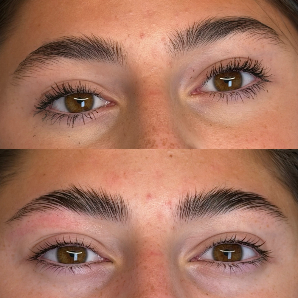 Brow lamination at Everglow Esthetics in Brevard, NC