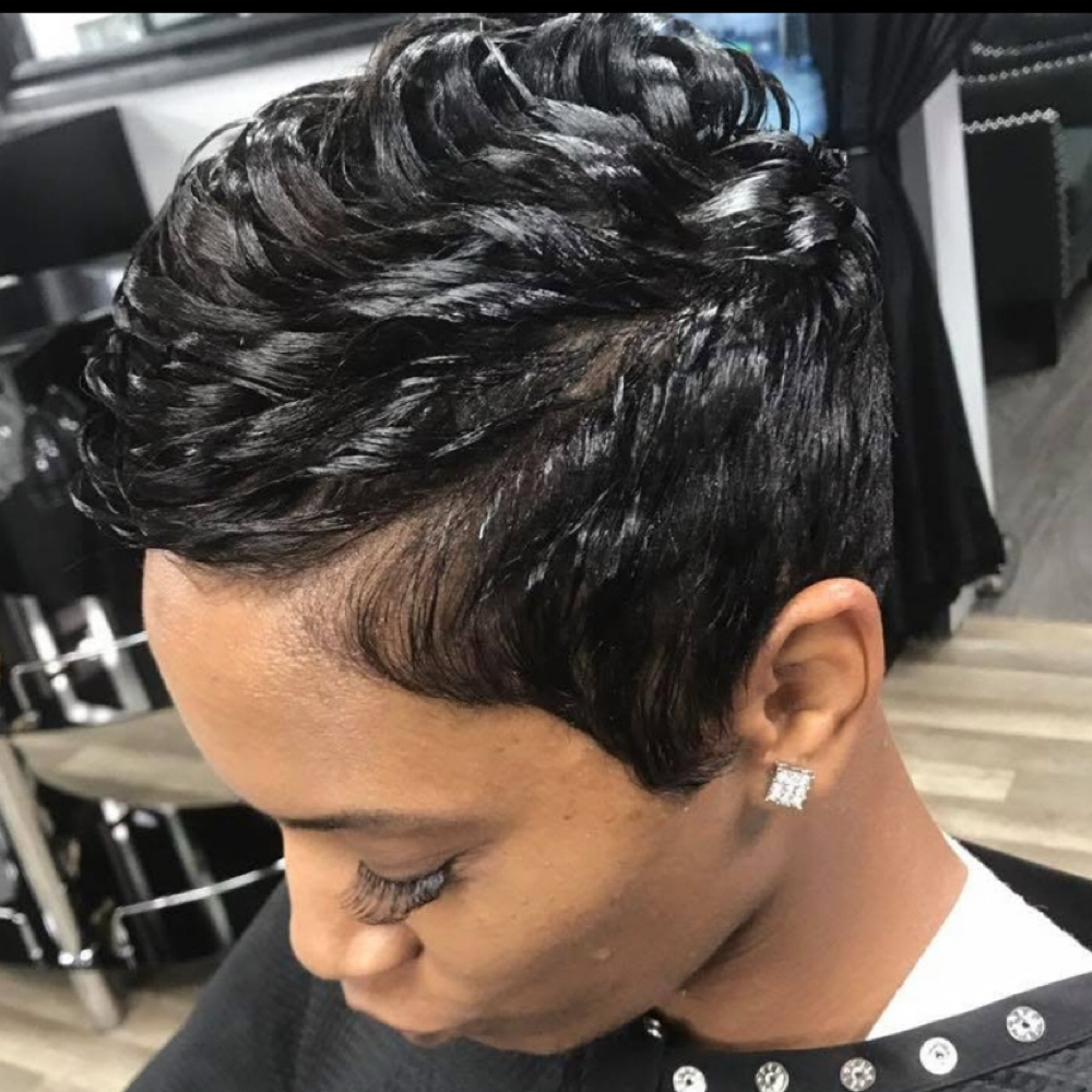 PIXIE HAIR CUT RELAXER & STYLE at TIFFINI SHEREE STUDIOS GRAND RAPIDS LLC in KENTWOOD, MI