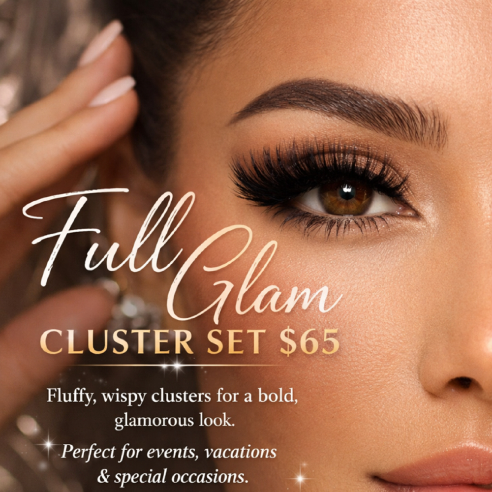 Full Glam Cluster Set at Lash Garden in Cambria Heights, NY