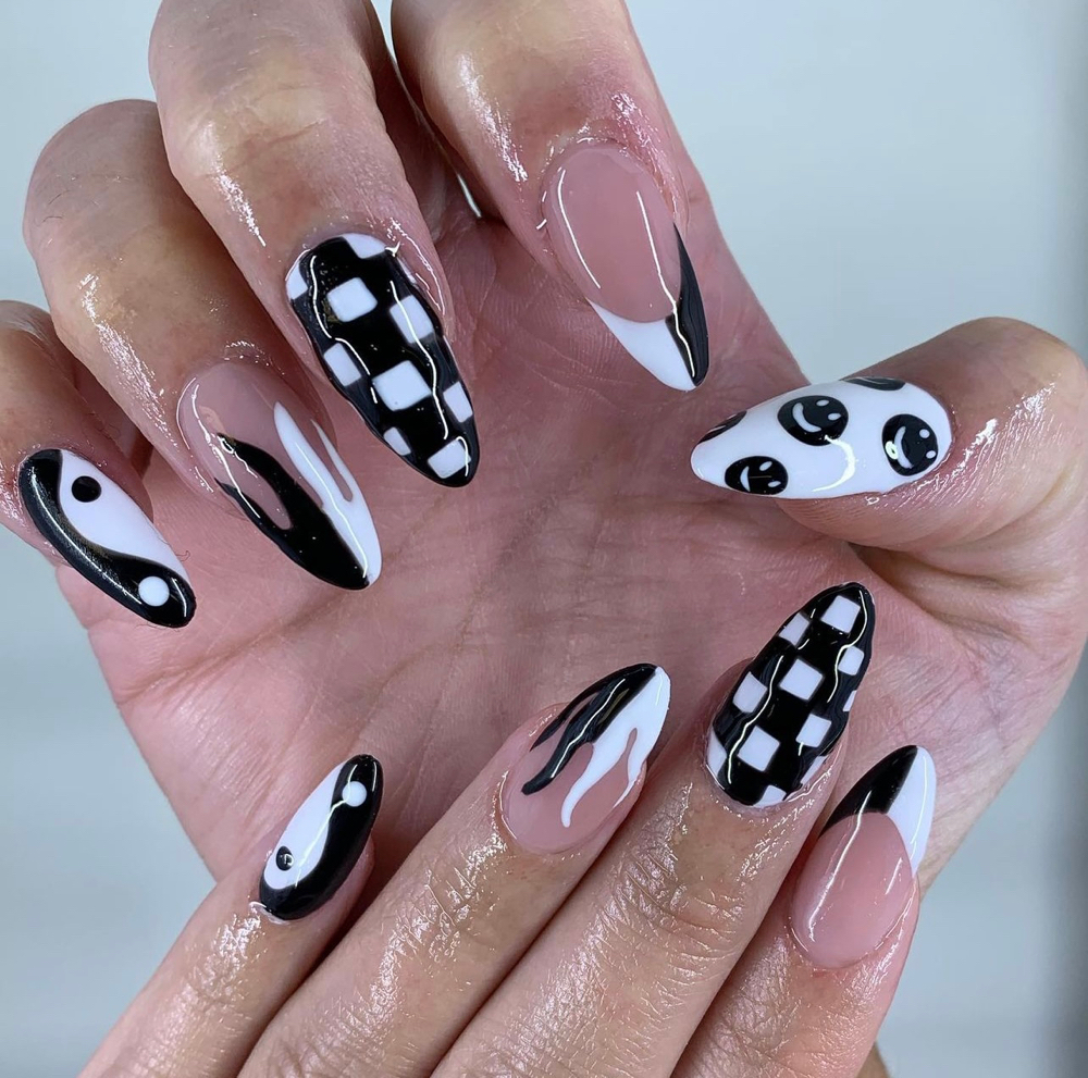 Full Set Acrylic Detailed Nail Art