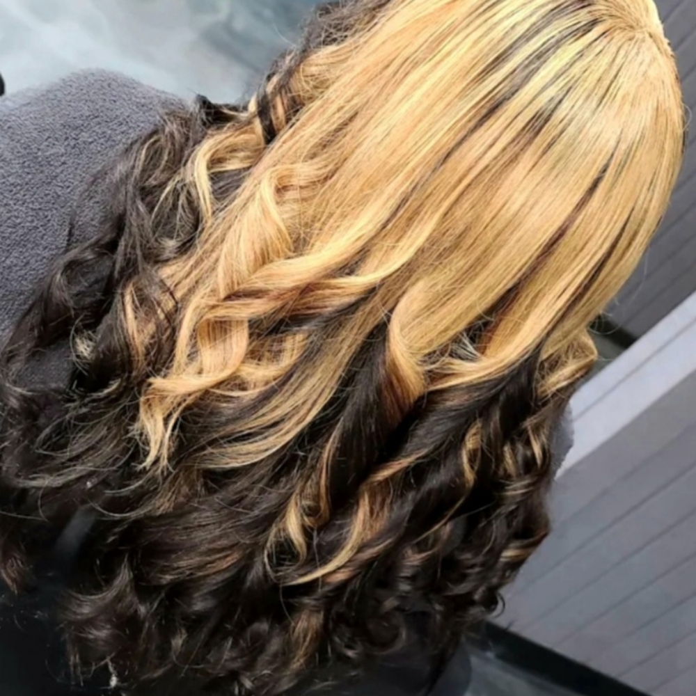 Sew-in tighten + shampoo & style